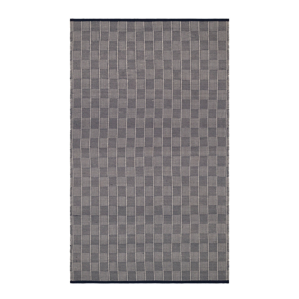 Squares Handwoven Indoor/Outdoor Rug | Navy