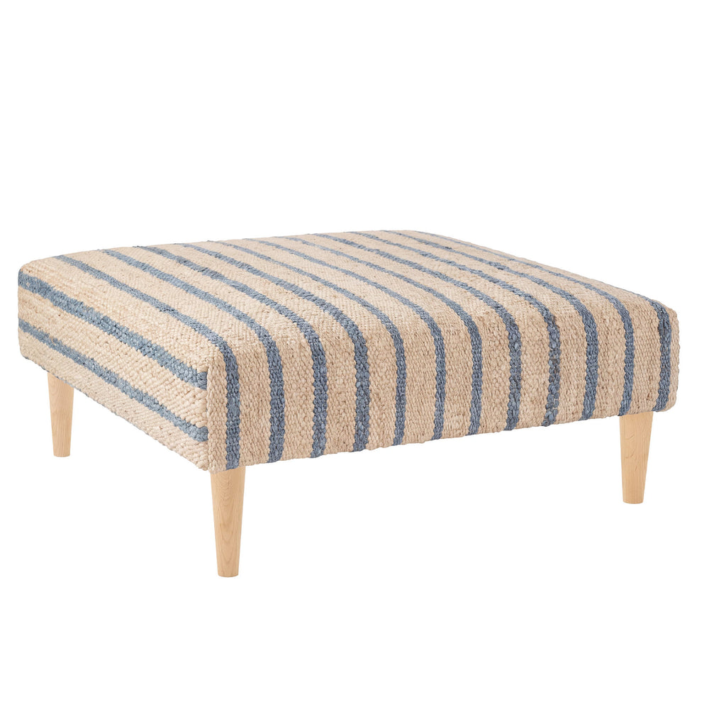 Moana Stripe Rug Ottoman | Blue