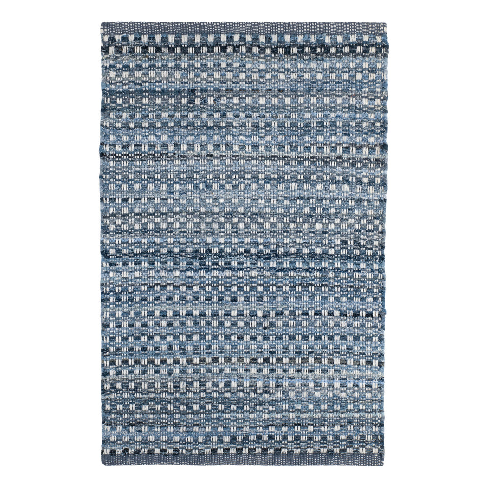 Denim Stone Handwoven Cotton Rug | Blue