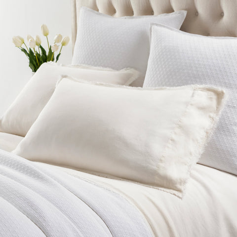 Faye Linen Pillowcases | Dove White