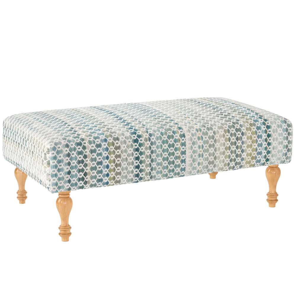 Poppy Rug Ottoman | Blue