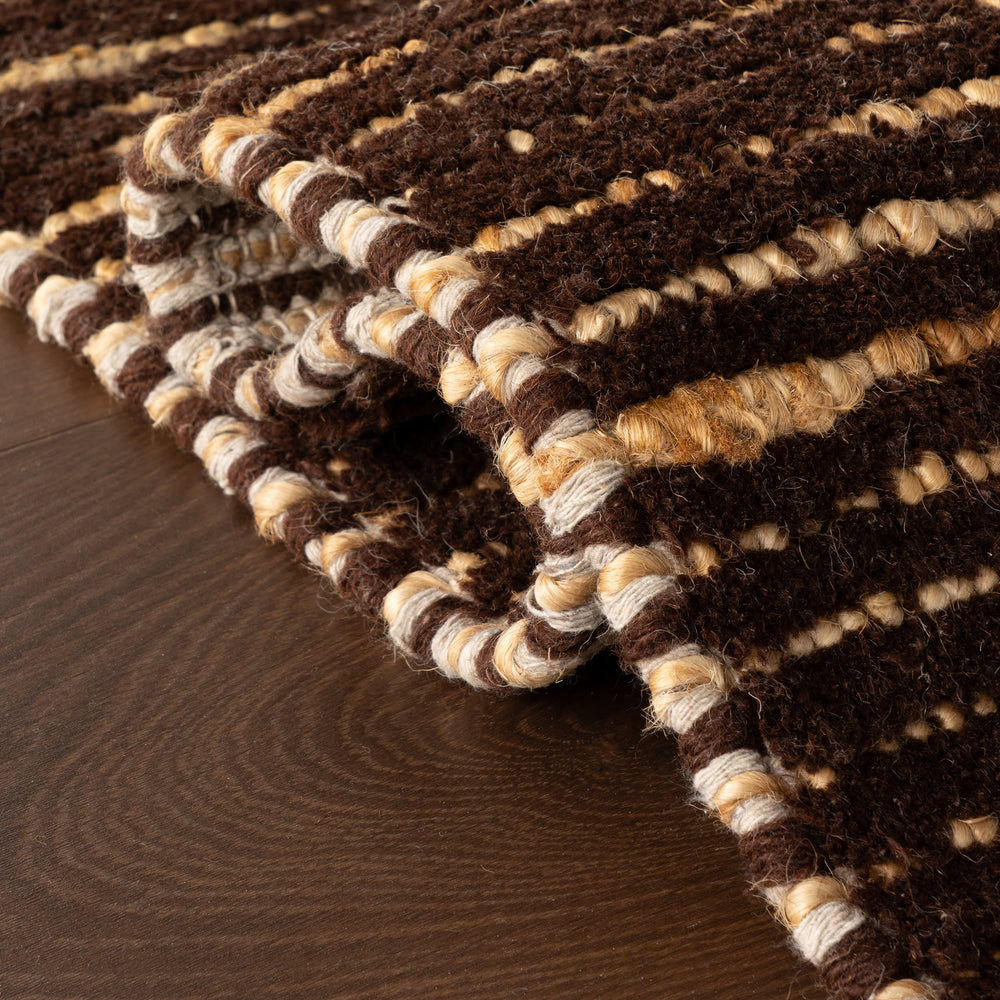 Vicart Modern Striped Bohemian Rug | Brown