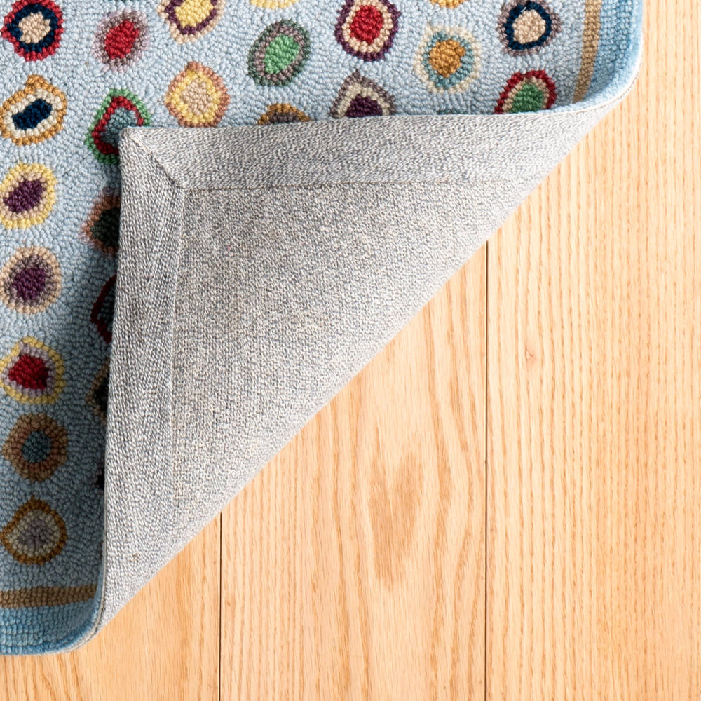 Cats Paw Hand Micro Hooked Wool Rug | Blue