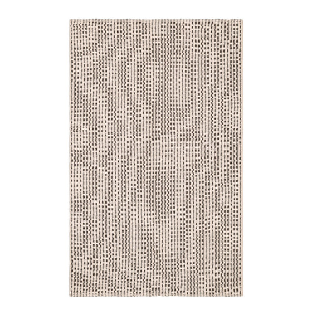 Pinstripe Handwoven Indoor/Outdoor Rug | Grey/Ivory