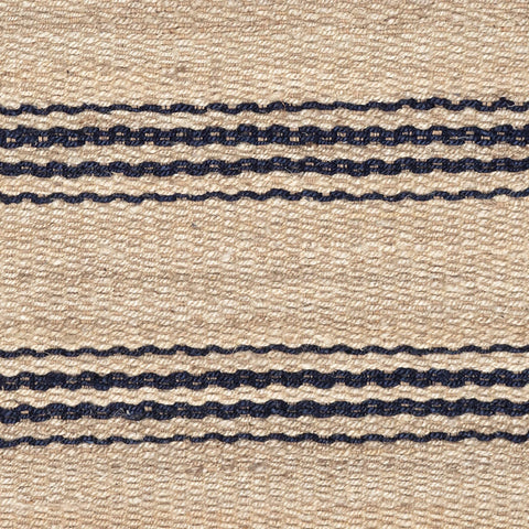 Jute Ticking Handwoven Rug Swatch | Indigo