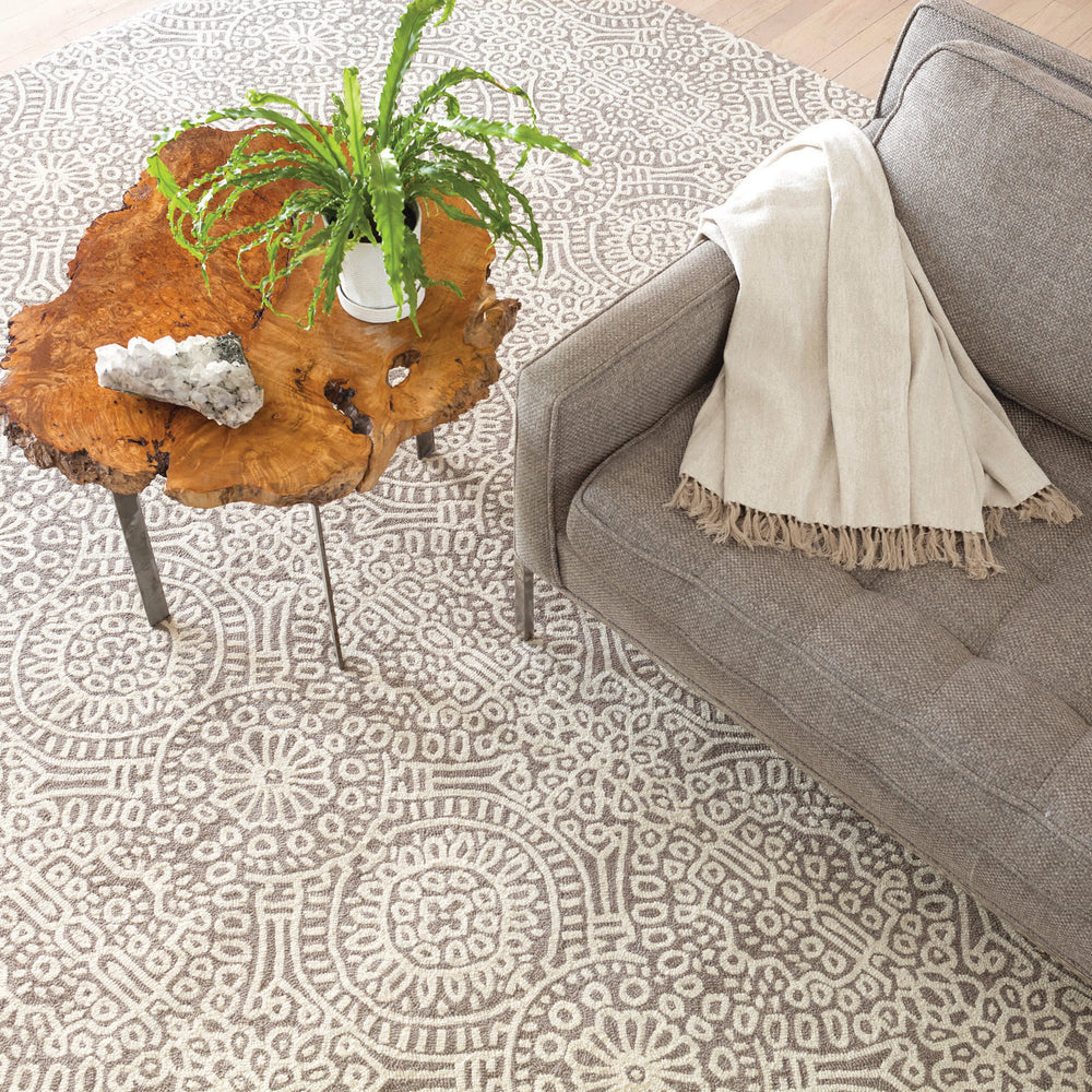 Temple Hand Micro Hooked Wool Rug | Taupe