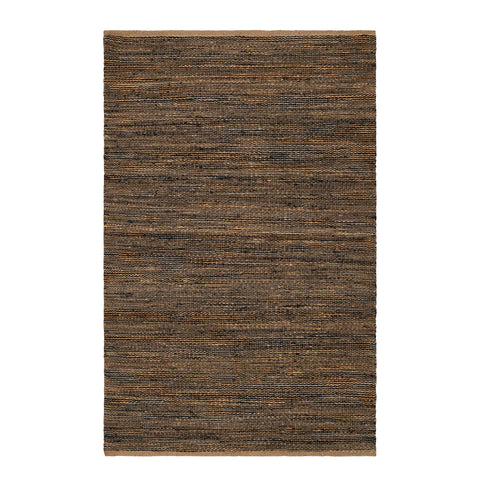 Striped Handwoven Jute Rug | Black/Natural