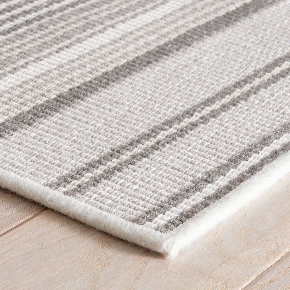 Gradation Ticking Handwoven Indoor/Outdoor Custom Rug | Grey