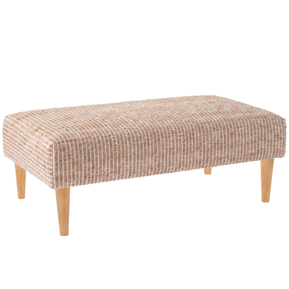 Gridwork Rug Ottoman | Ivory