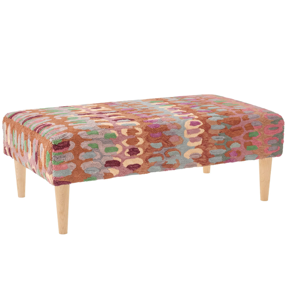 Paint Chip Rug Ottoman | Clay