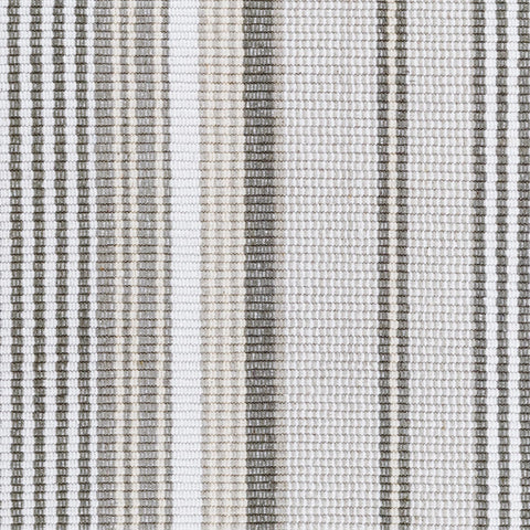 Gradation Ticking Handwoven Cotton Rug Swatch | Grey