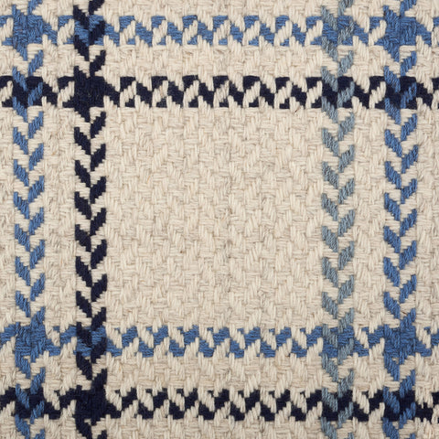 Rhona Plaid Woven Wool Custom Rug Swatch | Blue
