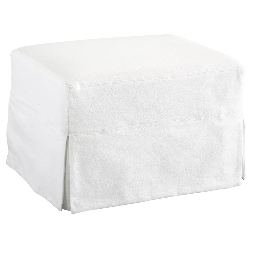 Saybrook Slipcovered Ottoman | White