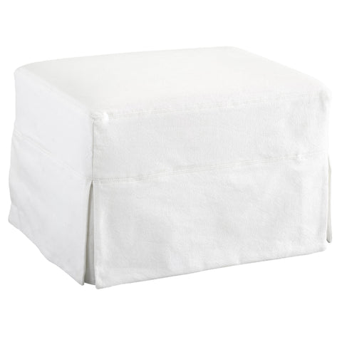 Saybrook Slipcovered Ottoman | White