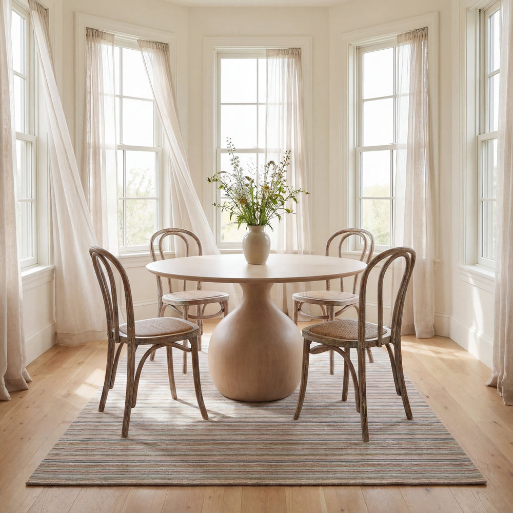 Brindle Stripe Hand Loom Knotted Wool Rug | Clay