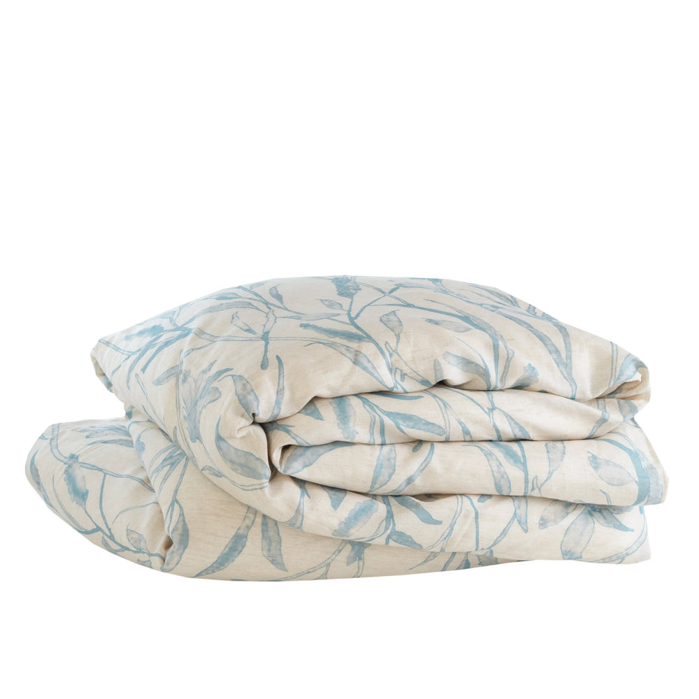 Margot Linen Duvet Cover | Pewter Blue