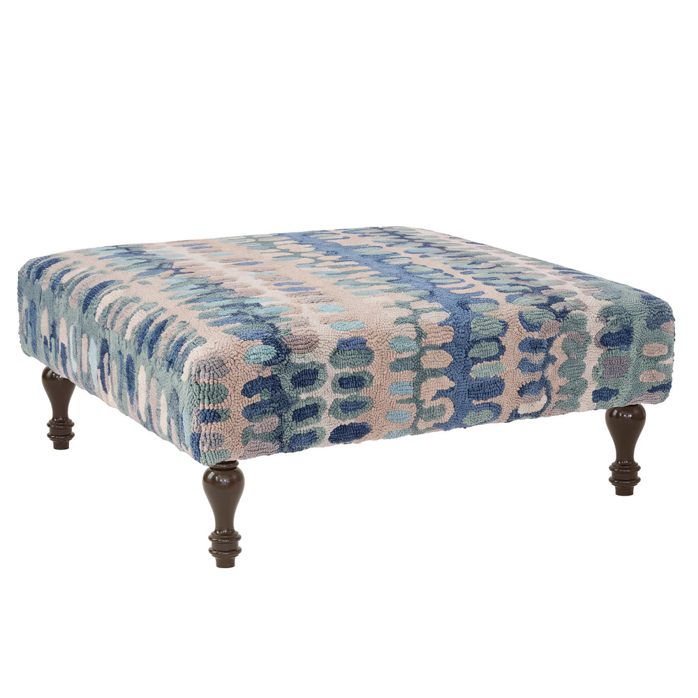 Paint Chip Rug Ottoman | Blue