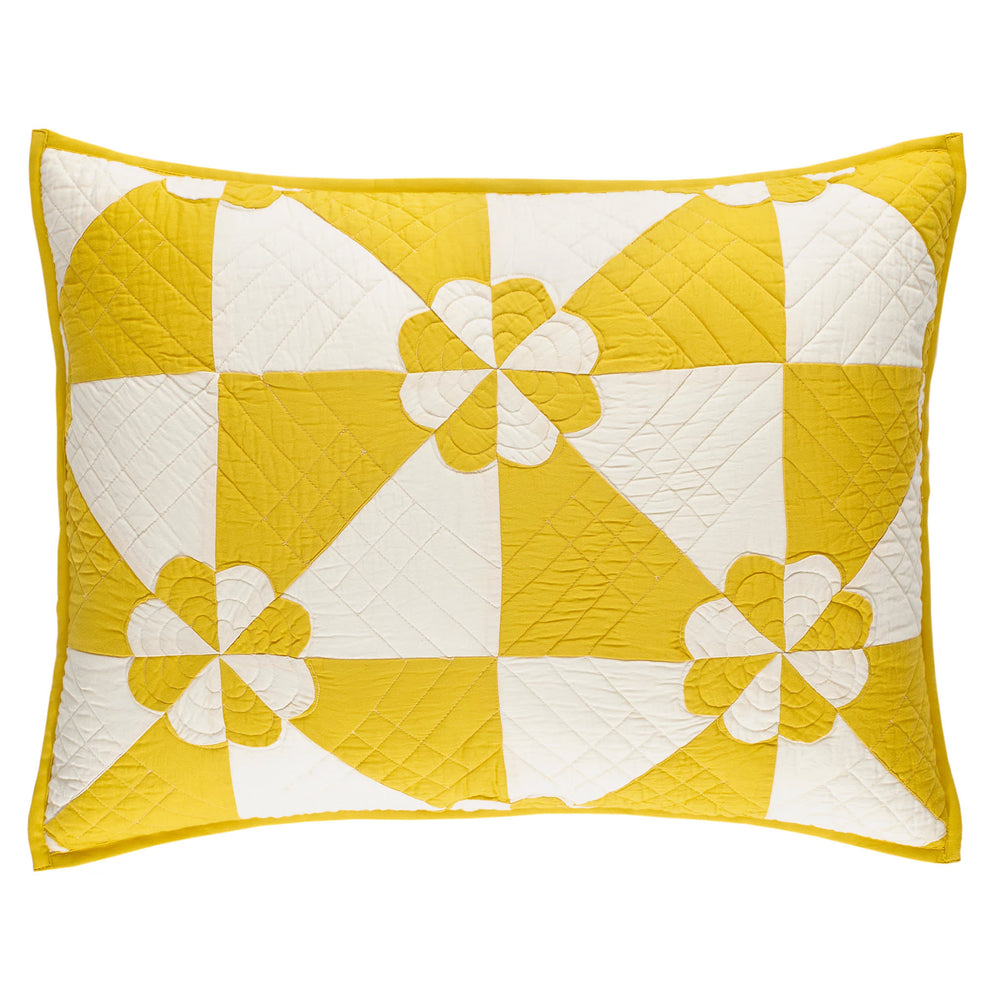 Sunny Side Quilted Sham | Yellow