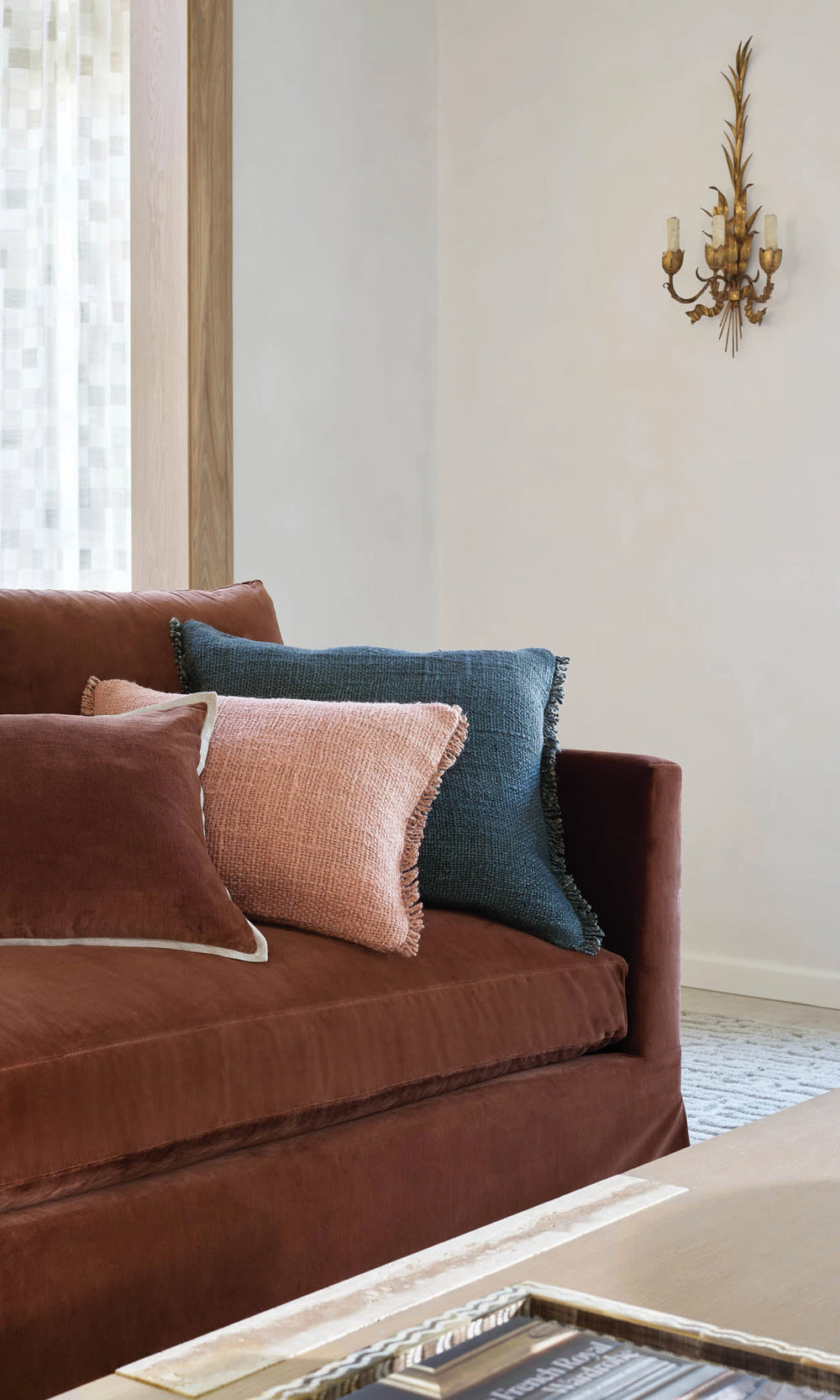 Griffin Linen Decorative Pillow Cover | Nude