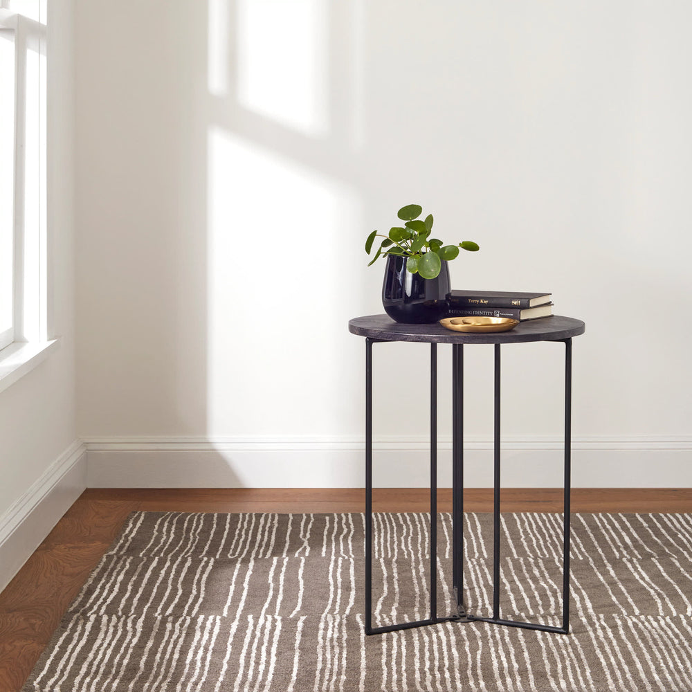 Striae Hand Tufted Wool Rug | Grey