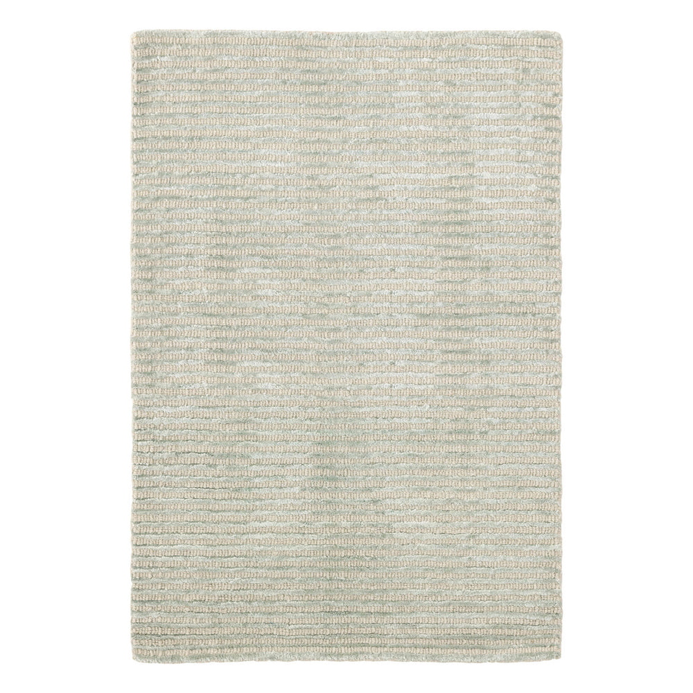 Cut Stripe Hand Knotted Viscosewool Rug | Ocean
