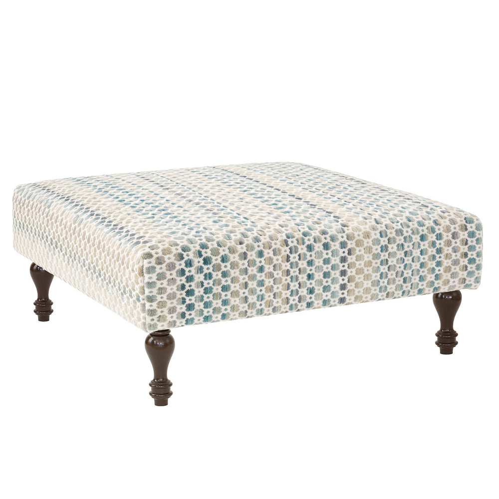 Poppy Rug Ottoman | Blue
