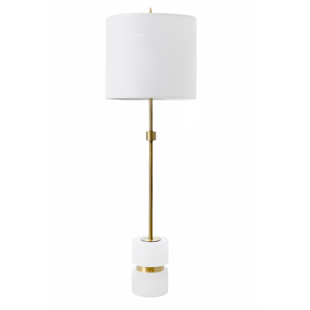 31-inch Marble Mounted Pole Table Lamp | Bronze