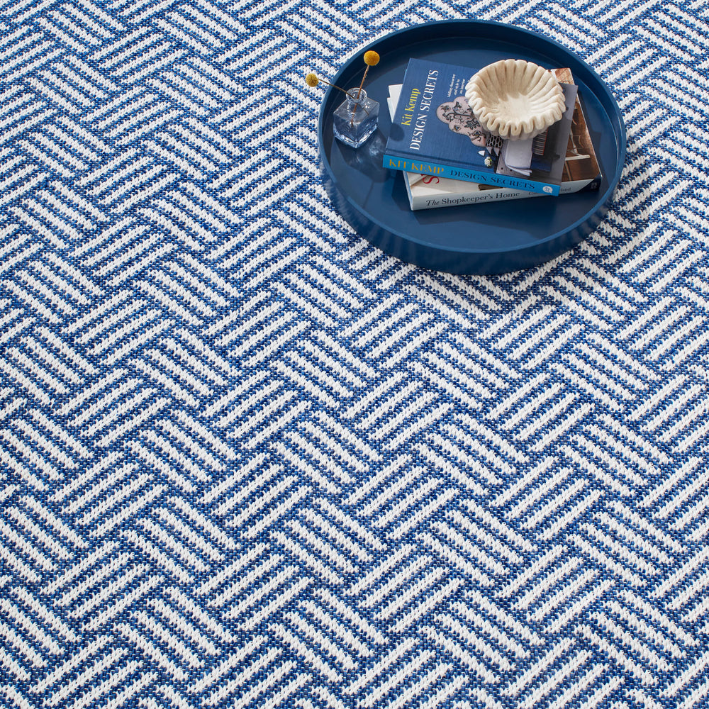 Crisscross Handwoven Indoor/Outdoor Rug | Denim