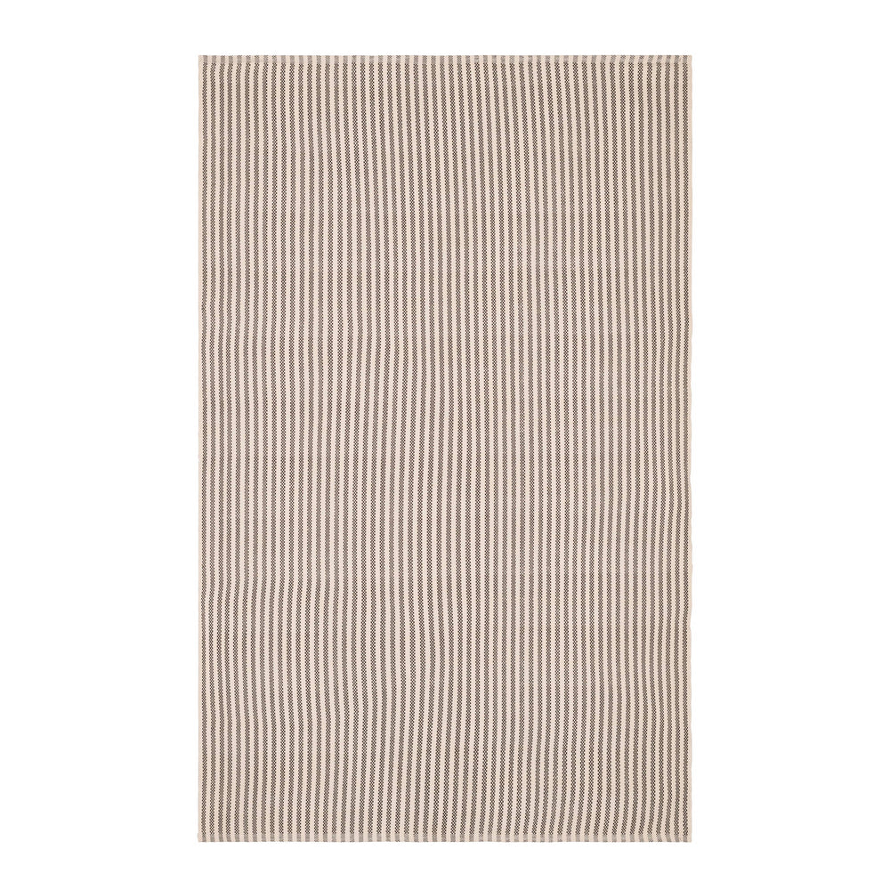 Pinstripe Handwoven Indoor/Outdoor Rug | Brown/Ivory