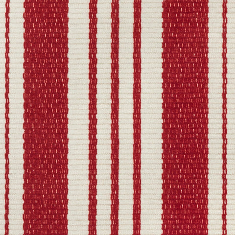 Abby Ticking Machine Washable Rug Swatch | Red