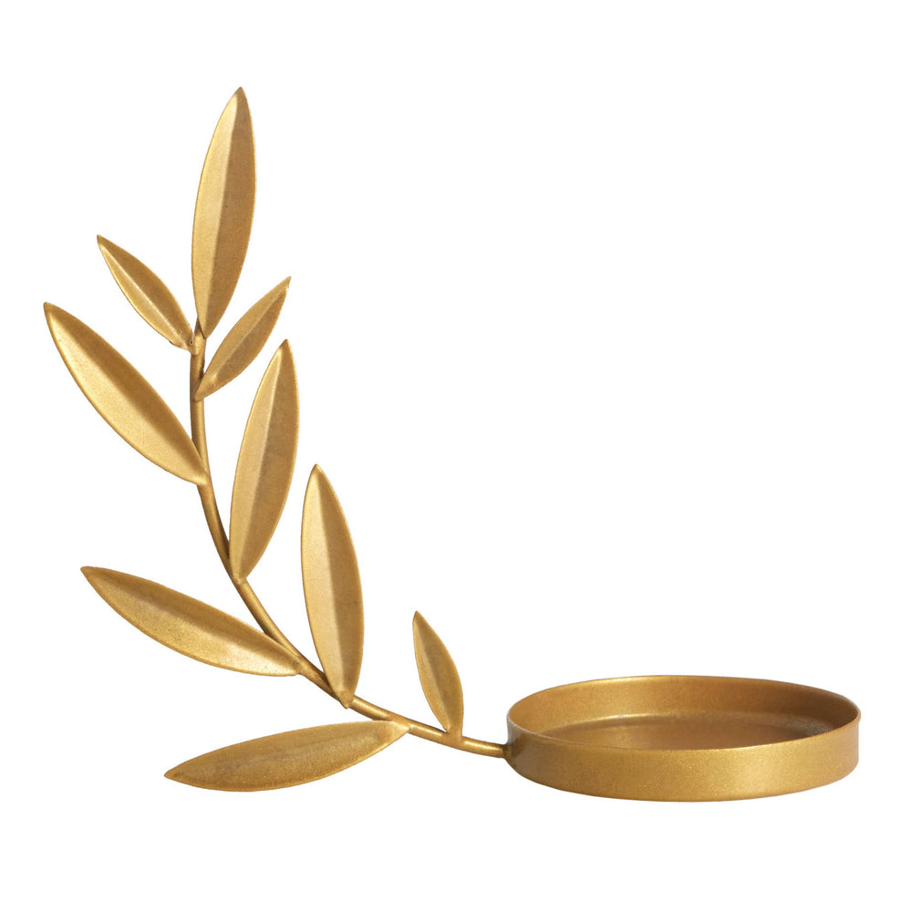 Leaf Pillar Candle Holder/Set of 4 | Gold