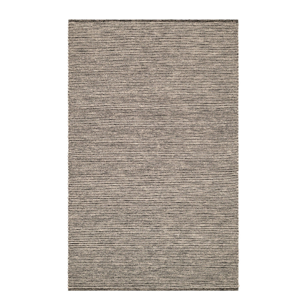Mixed Stripe Handwoven Rug | Black/Ivory