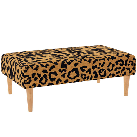 Leopard Rug Ottoman | Brown