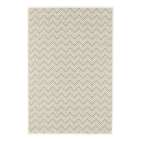 Happy Chevron Woven Indoor/Outdoor Custom Rug | Seaglass