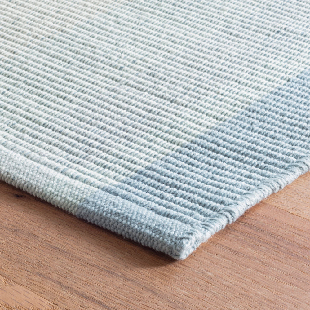 Shore Stripe Handwoven Cotton Rug | Sky Blue