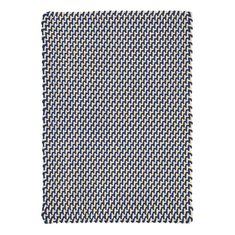 Two-Tone Rope Handwoven Indoor/Outdoor Rug | Navy/Ivory