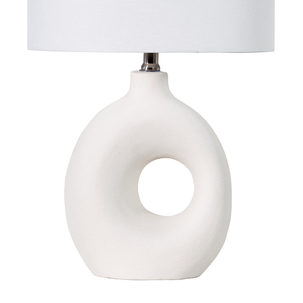 23-inch Ceramic Cutout Chamber Table Lamp | White