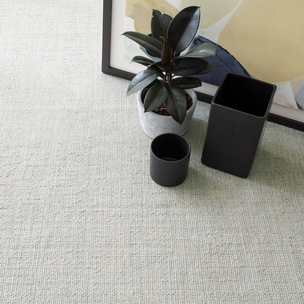 Marled Handwoven Cotton Rug | Light Blue