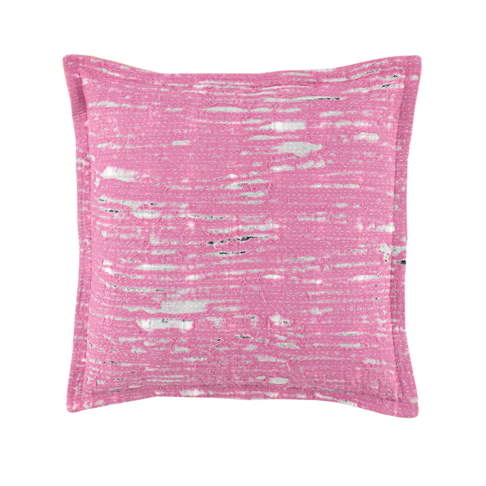 Mabel Distressed Decorative Pillow Cover | Pink
