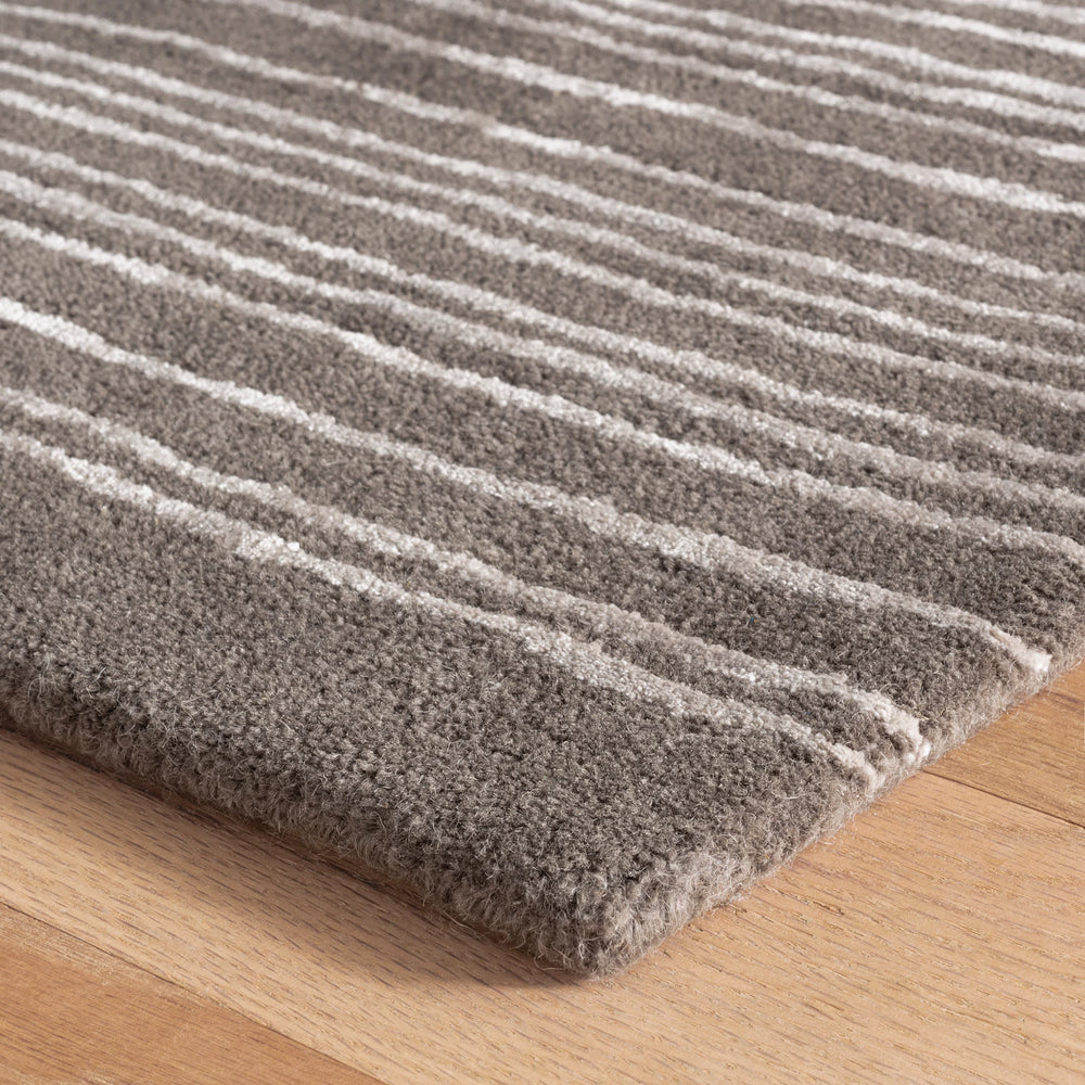 Striae Hand Tufted Wool Rug | Grey