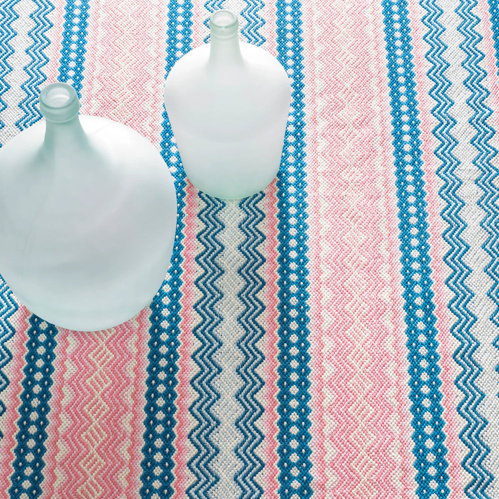 Zippie Stripe Handwoven Cotton Rug | Berry