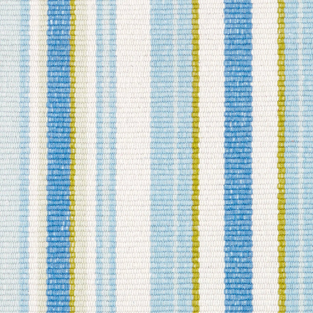 Daphne Stripe Handwoven Cotton Rug Swatch | French Blue