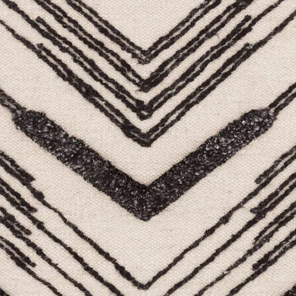 Tasha Handwoven Wool Rug Swatch | Ivory/Black