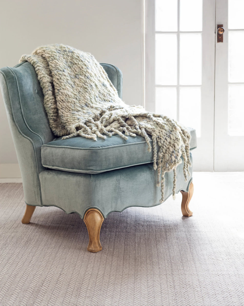 Herringbone Handwoven Cotton Rug | Dove Grey