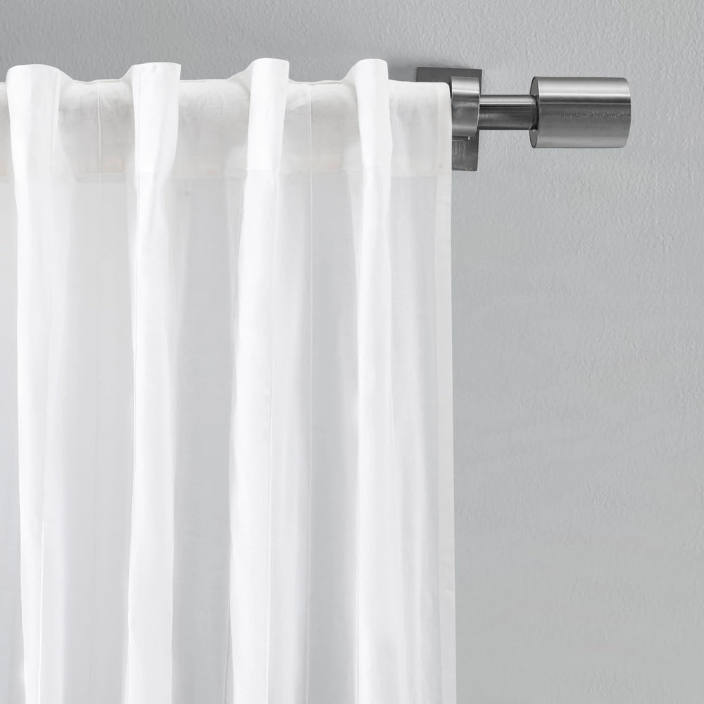 Voile Curtain Panel Pair | White