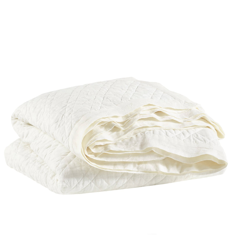 Washed Linen Quilt | Ivory