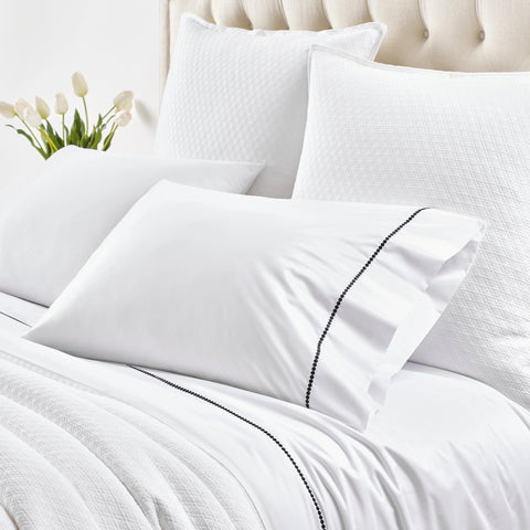 Dottie Embroidered Pillowcases | Black