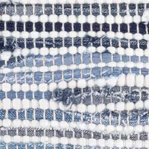 Denim Rag Ribbed Handwoven Cotton Rug Swatch | Blue
