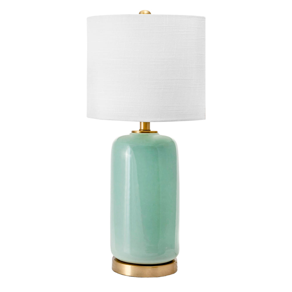 26-inch Glazed Ceramic Vase Table Lamp | Green