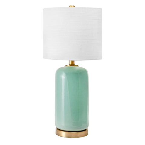 26-inch Glazed Ceramic Vase Table Lamp | Green